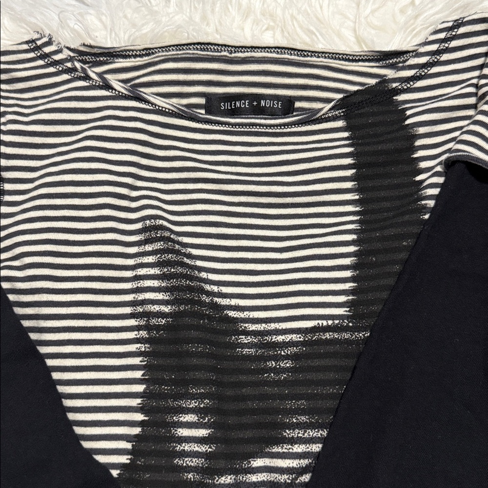 Silence + Noise Monochrome Striped Top